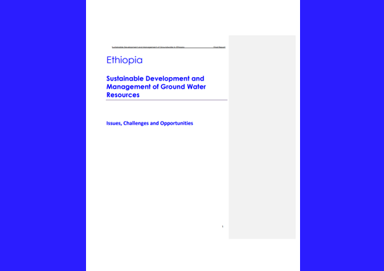 Frontpage manual: Country groundwater policy case study: Ethiopia